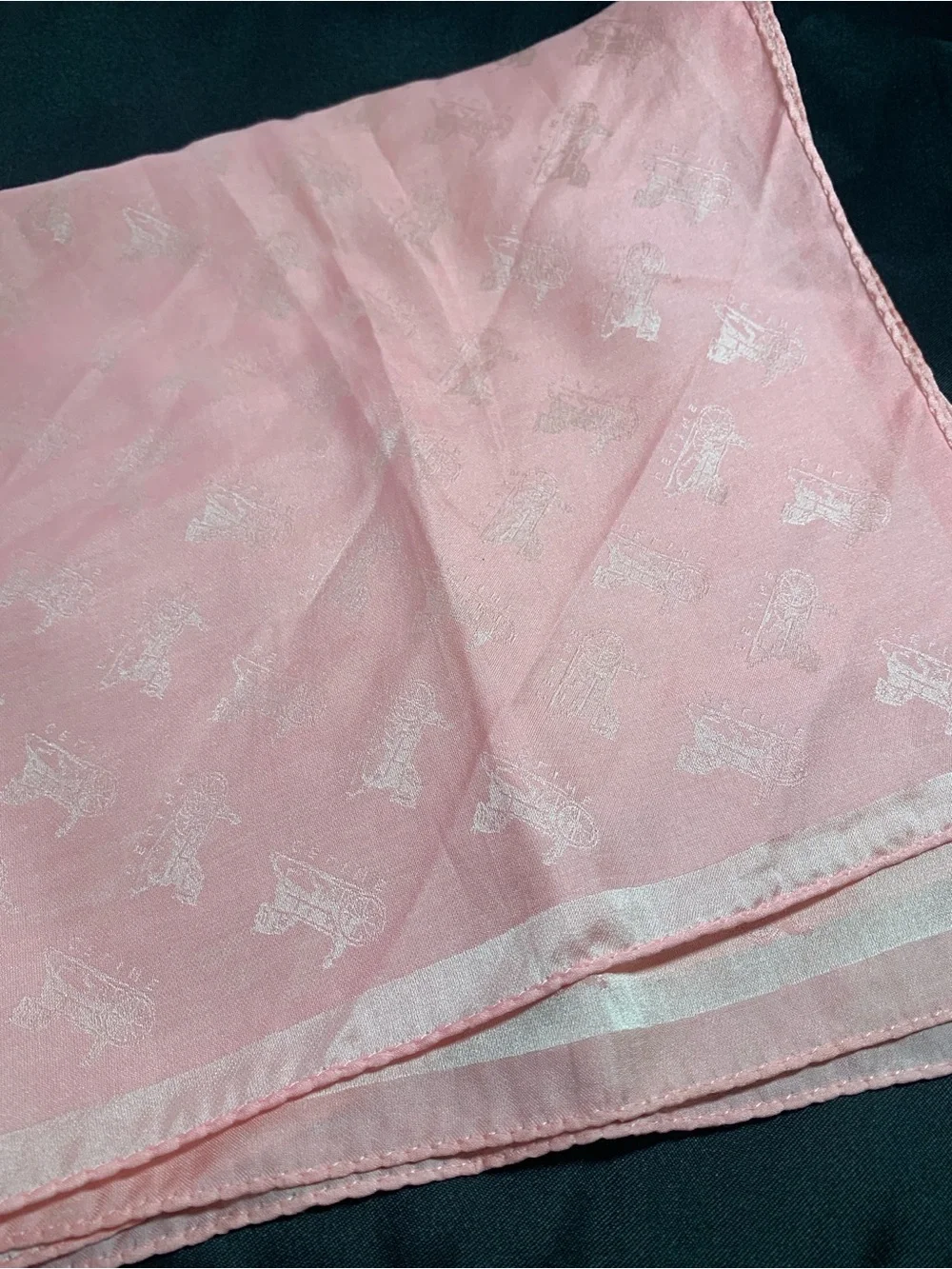 Celine Pink Silk Motif Scarf